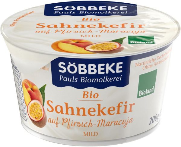 Kefir Kremowy Brzoskwinia - Marakuja Bio 200 g - Sobbeke