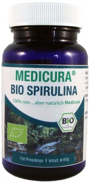 Spirulina w Pastylkach (Glony) Bio 60 g (150 szt.) - Medicura