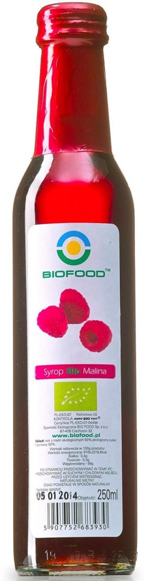 Syrop Malinowy Bio 250 Ml - Bio Food