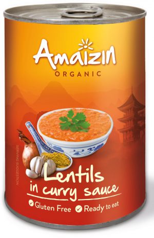 Soczewica w Sosie Curry (Puszka) Bio 420 g - Amaizin