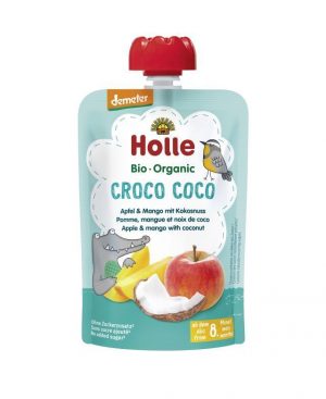 Mus Kokosowy Krokodyl Jabłko, Mango, Kokos Bio 100 g - Holle