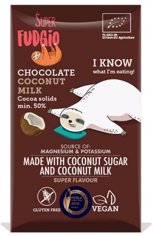 Czekolada Na Mleku Kokosowym Bez Glutenu Bio 80 g - Super Fudgio Krówka - Me Gusto