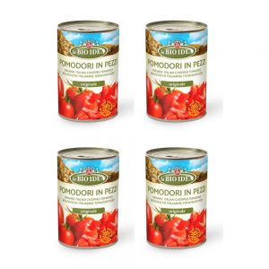 Zestaw 4 x Pomidory Krojone Bez Skóry (Puszka) Bio 400 g - La Bio Idea
