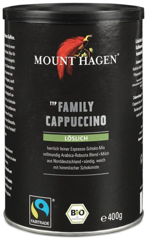 Kawa Cappuccino Family Fair Trade Bio 400 g - Mount Hagen